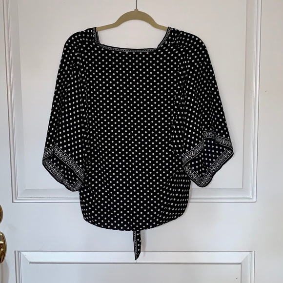 HP✨NWT Max Studio Kimono Sleeve Tie Front Blouse - Picture 4 of 6